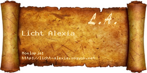 Licht Alexia névjegykártya